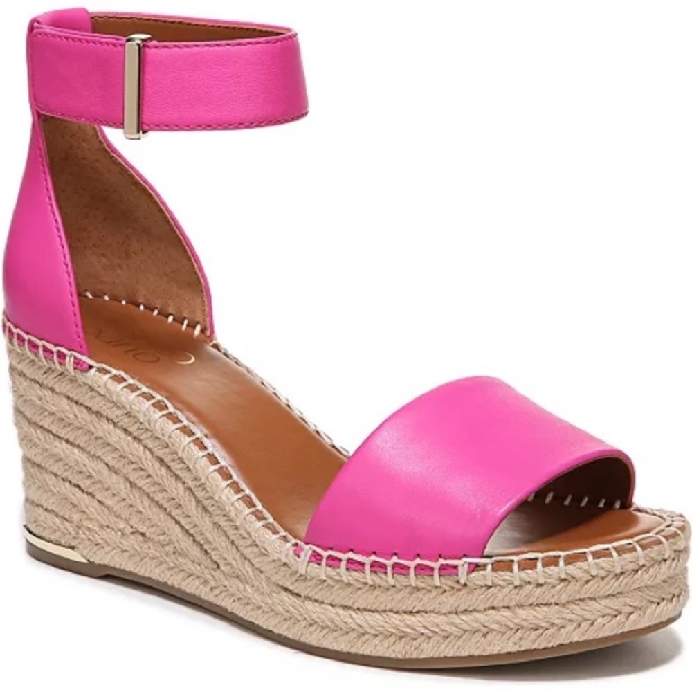 Franco Sarto | size 9 | pink espadrille wedge